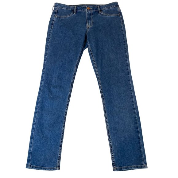 & Denim Womens Jeans Skinny Ankle Regular Waist Mid Rise Cotton Blue Size 32 - Picture 1 of 10